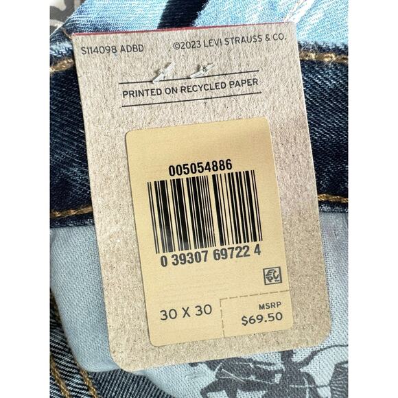 Levi’s 505 Jeans Mens Size 30 Straight Leg 100% Cotton Dark Wash Casual Work New - Picture 5 of 6